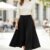 Falda Color Negro larga ruedo completo