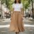 Falda larga beige ruedo completo
