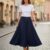 Falda larga color Navy ruedo completo
