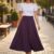 Falda larga color morado ruedo completo