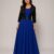 Vestido largo azul rey ruedo completo