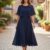 Vestido largo color azul navy ruedo completo
