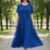 Vestido largo color azul rey ruedo completo