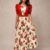 Vestido largo ivory floreado medio ruedo