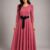 Vestido largo ruedo completo con moño Rosa Palo