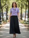 Blusa Lila manga corta con corbata