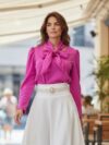Blusa manga larga magenta