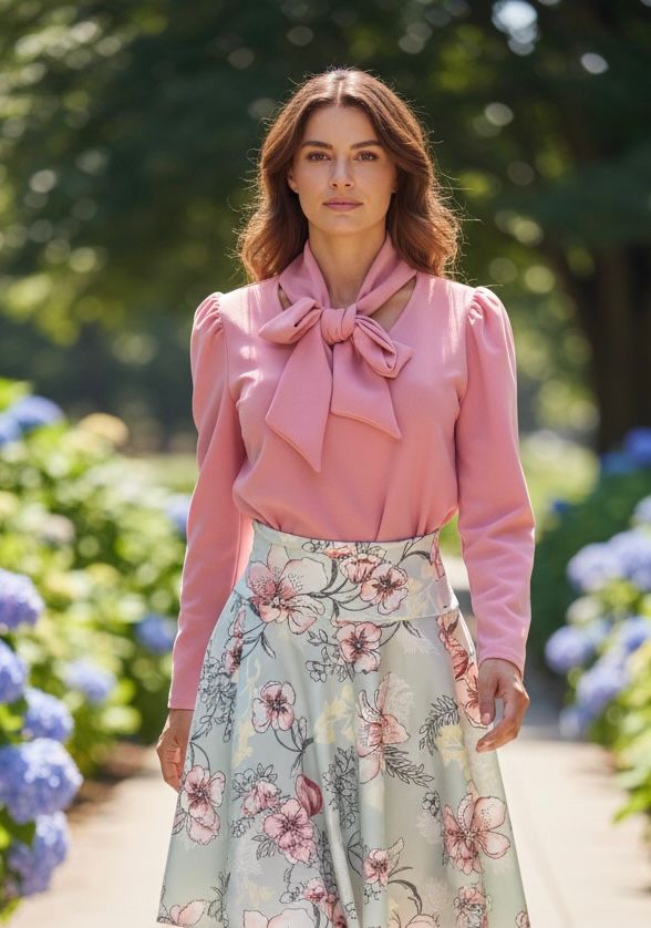 Blusa manga larga rosa