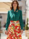 Blusa manga larga verde bandera