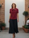 Paquete - Blusa roja manga corta con corbata