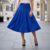 Falda azul rey media pantorrilla ruedo completo