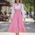 Overol largo ruedo completo rosa (no incluye la blusa)