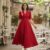 Vestido largo rojo ruedo completo