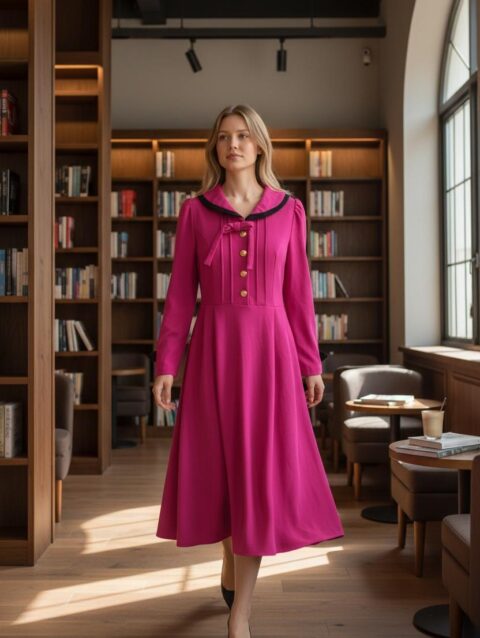 Vestido medio ruedo a media pantorrilla