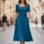 vestido aqua medio ruedo