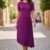 Vestido morado media pantorrilla