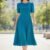 Vestido plisado Azul-Verde
