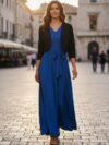 Vestido elegante azul rey para iglesia