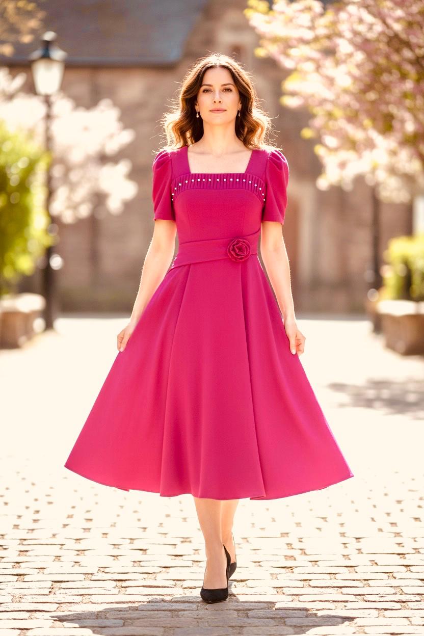 Vestido salmón para dama cristiana