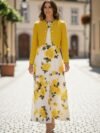 Vestido floral para iglesia amarillo