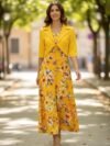 Vestido elegante para iglesia amarillo