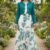 Vestido modesto floreado teal