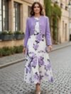 Vestido de flores para cristianas lila