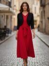 Vestido cristiano rojo elegante