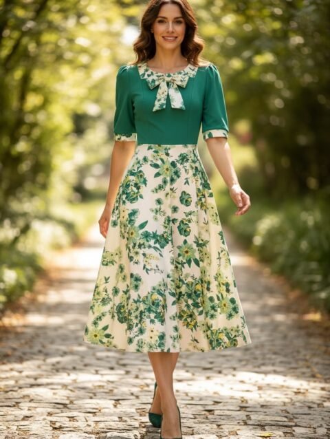 Vestido largo medio ruedo | Tecnocrepe para Mayoreo